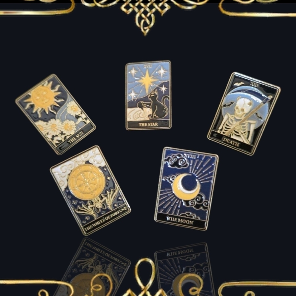 5 Pc Tarot Card Pin Set NWT